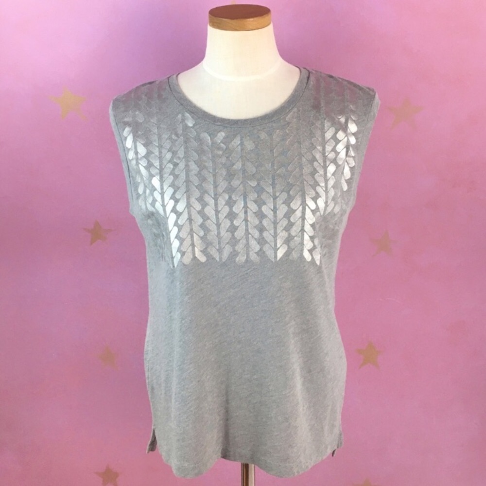 JCREW GREY AND SILVER TANK TOP WOMENS SMALL